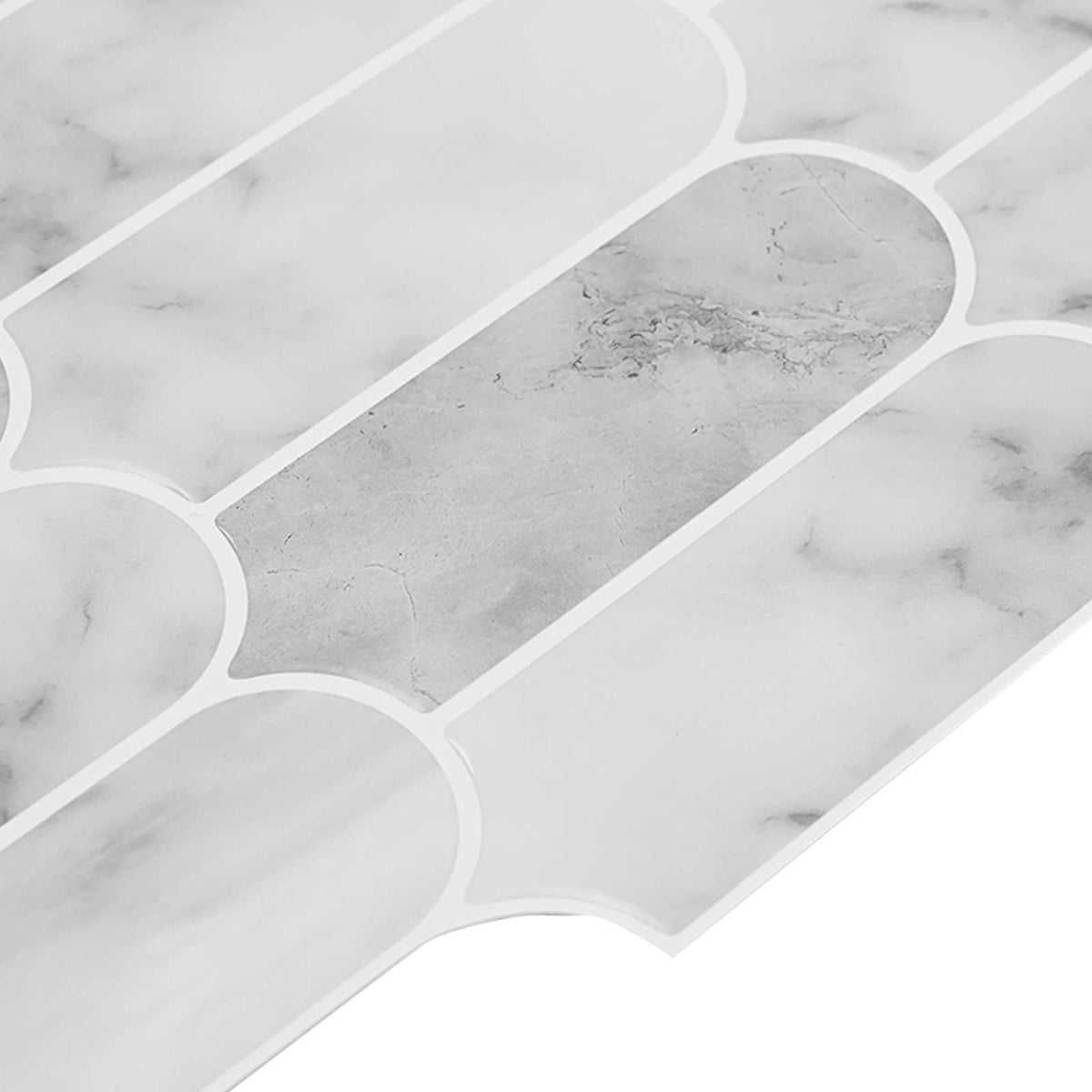 Federfliese 20 Stk. Grau Marmor 30 x 30 cm Polyurethan und PET