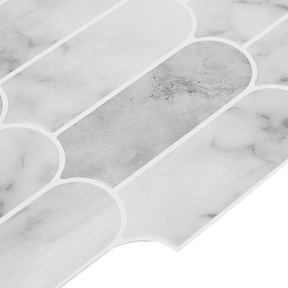 Federfliese 20 Stk. Grau Marmor 30 x 30 cm Polyurethan und PET