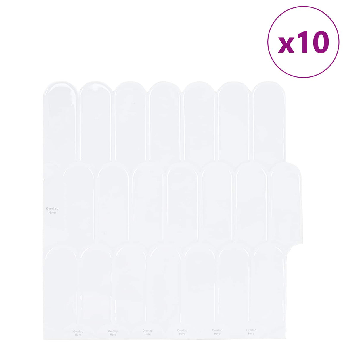 Federfliese 10 Stk. Weiß 30 x 30 cm Polyurethan und PET