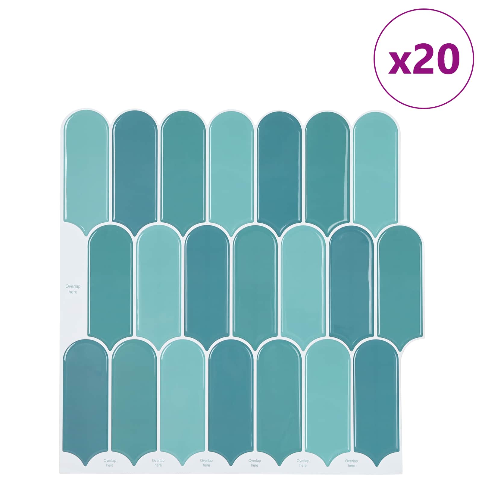 Federfliese 20 Stk. Blau 30 x 30 cm Polyurethan und PET