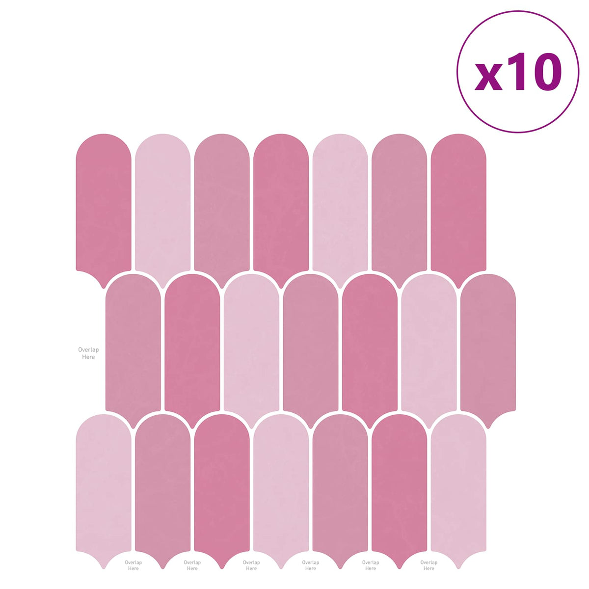 Federfliese 10 Stk. Rosa 30 x 30 cm Polyurethan und PET