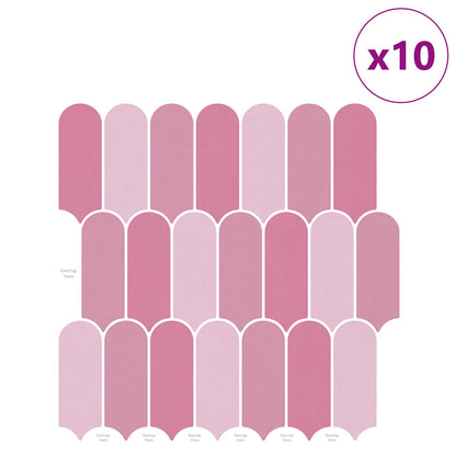 Federfliese 10 Stk. Rosa 30 x 30 cm Polyurethan und PET