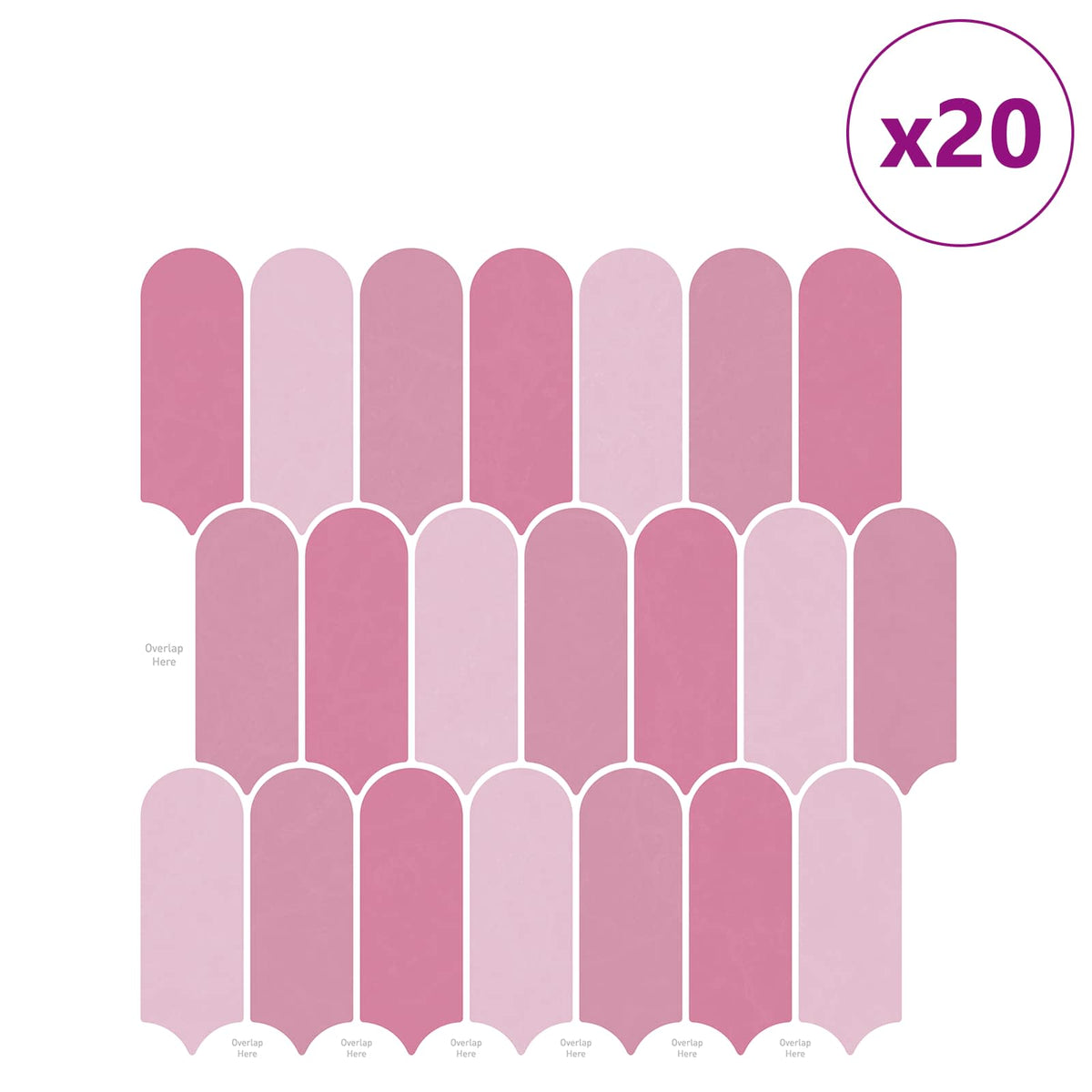 Federfliese 20 Stk. Rosa 30 x 30 cm Polyurethan und PET