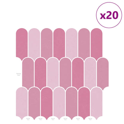 Federfliese 20 Stk. Rosa 30 x 30 cm Polyurethan und PET