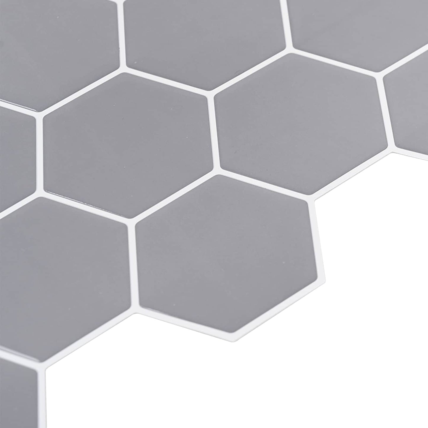 Sechseckige Fliese 20 Stk. Grau 30 x 30 cm Polyurethan und PET