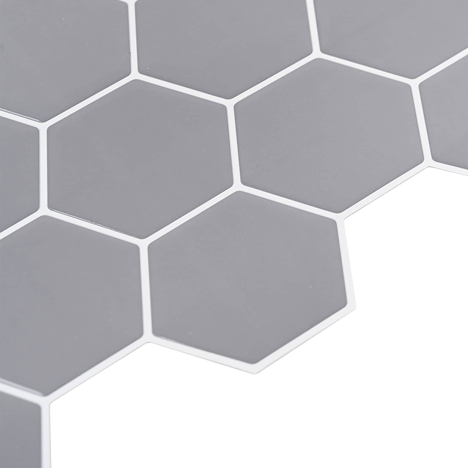 Sechseckige Fliese 20 Stk. Grau 30 x 30 cm Polyurethan und PET