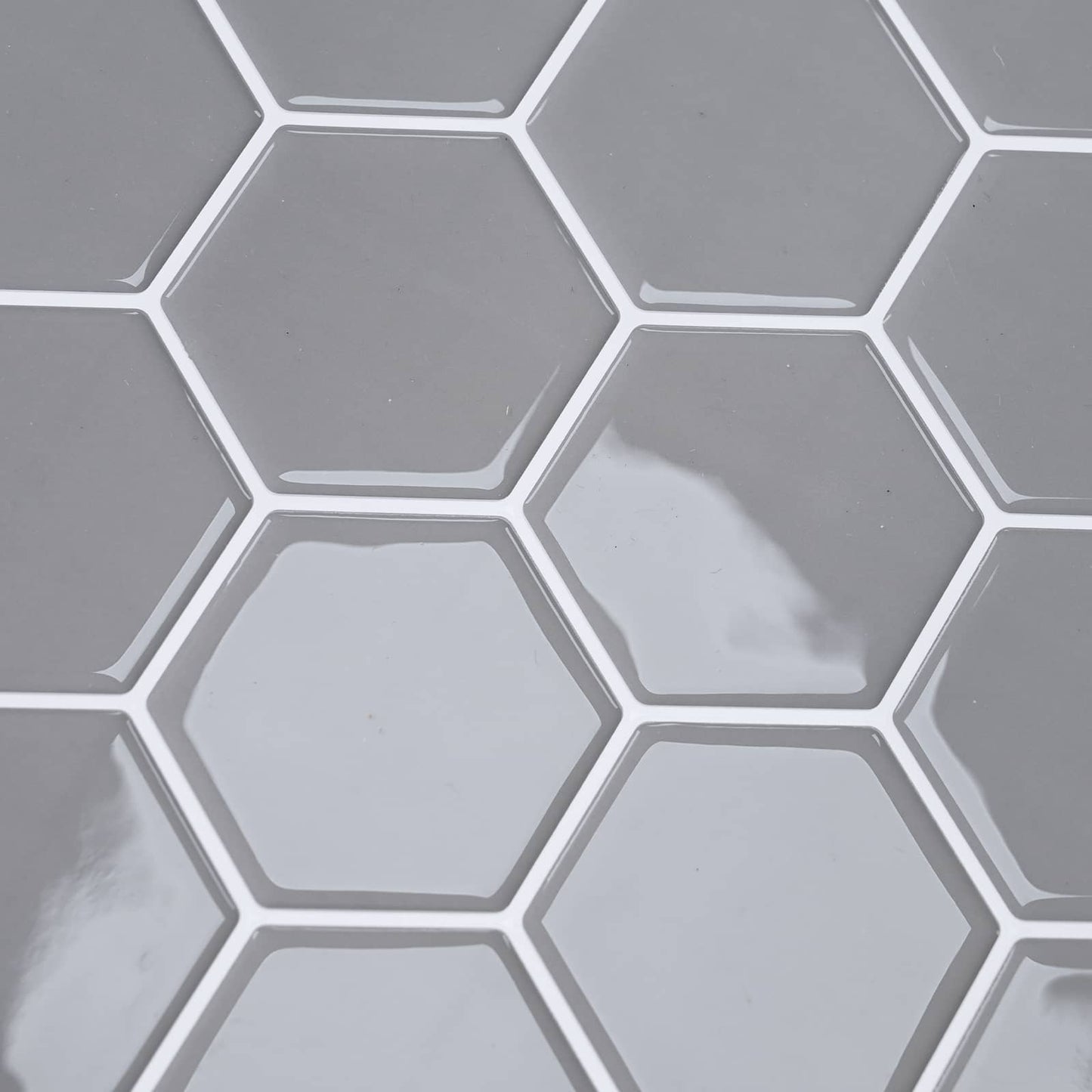 Sechseckige Fliese 20 Stk. Grau 30 x 30 cm Polyurethan und PET