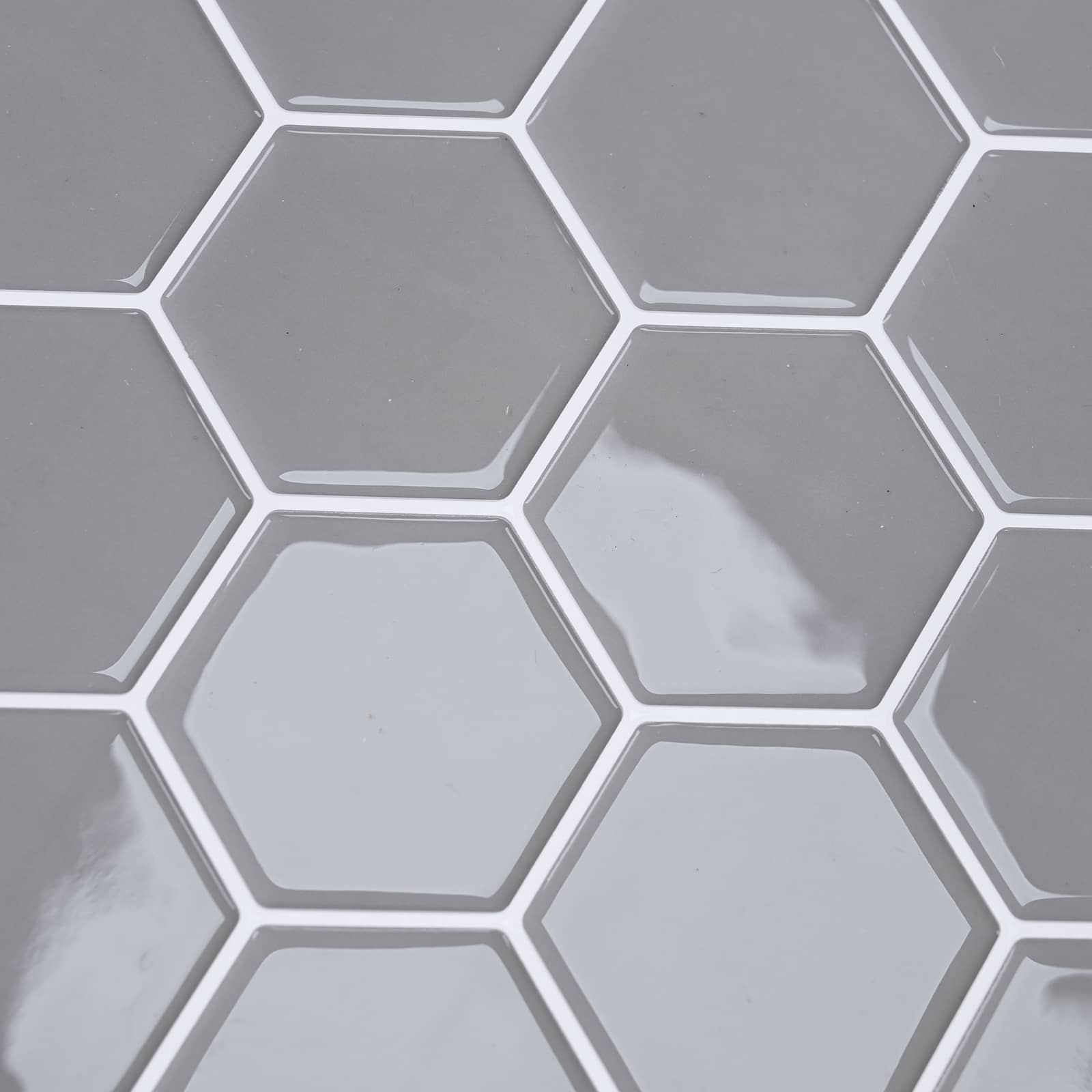 Sechseckige Fliese 20 Stk. Grau 30 x 30 cm Polyurethan und PET