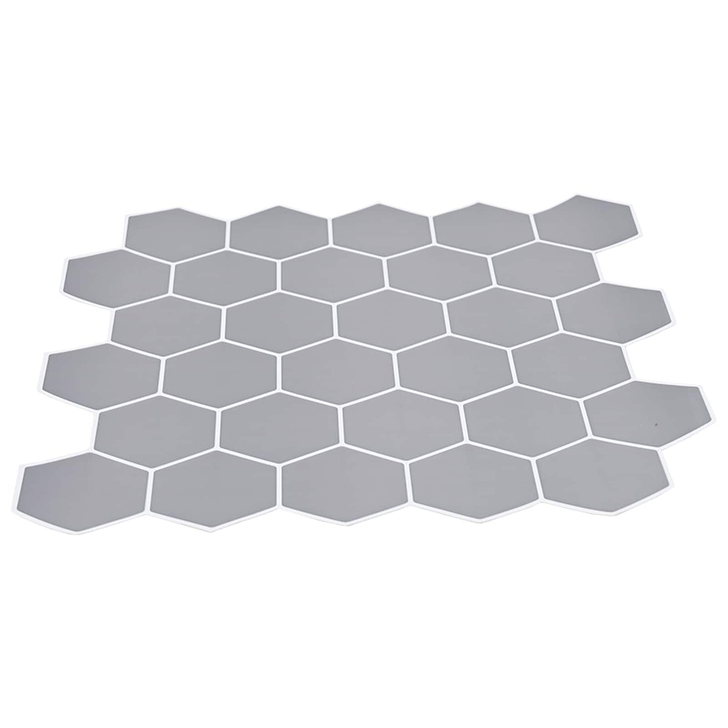 Sechseckige Fliese 20 Stk. Grau 30 x 30 cm Polyurethan und PET