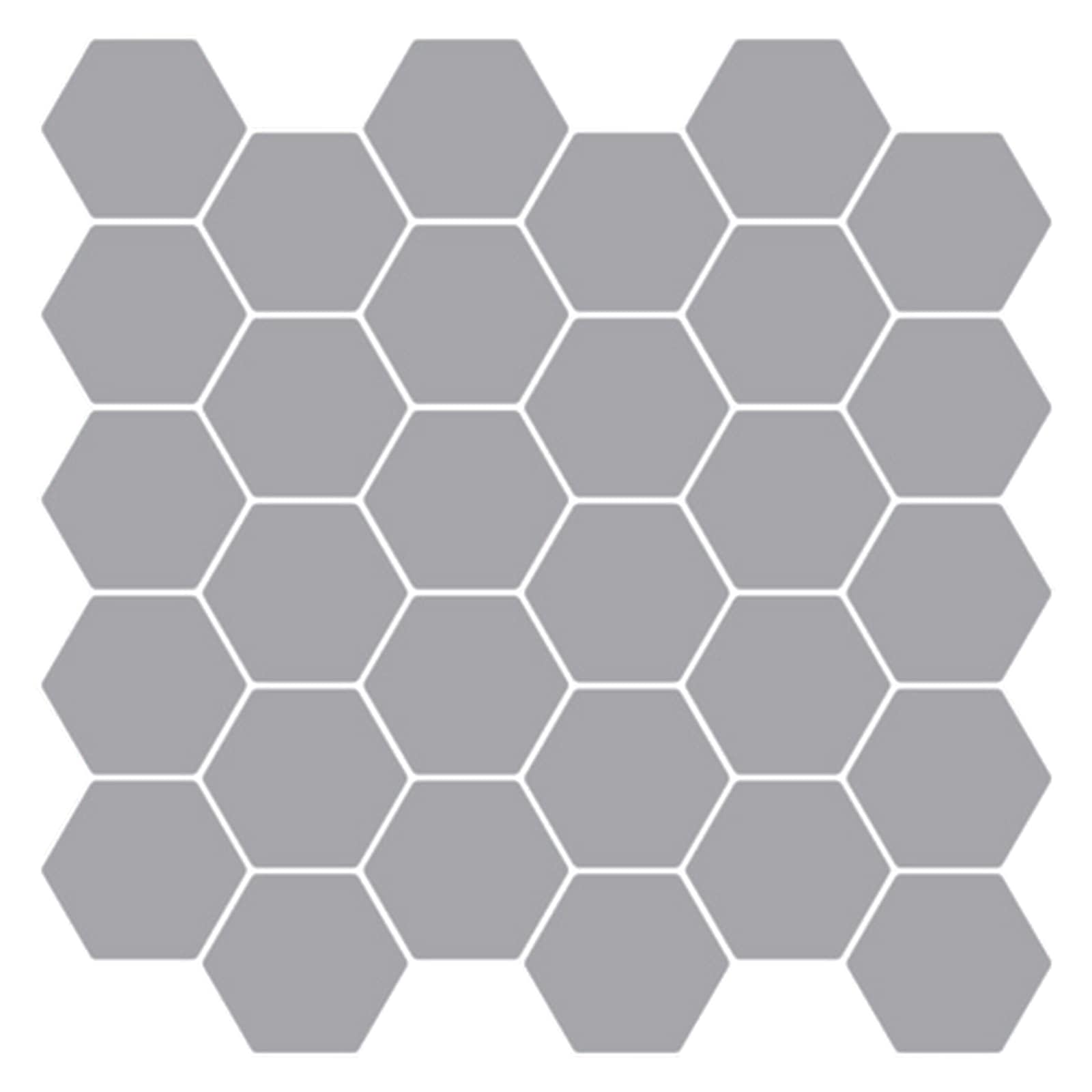 Sechseckige Fliese 20 Stk. Grau 30 x 30 cm Polyurethan und PET