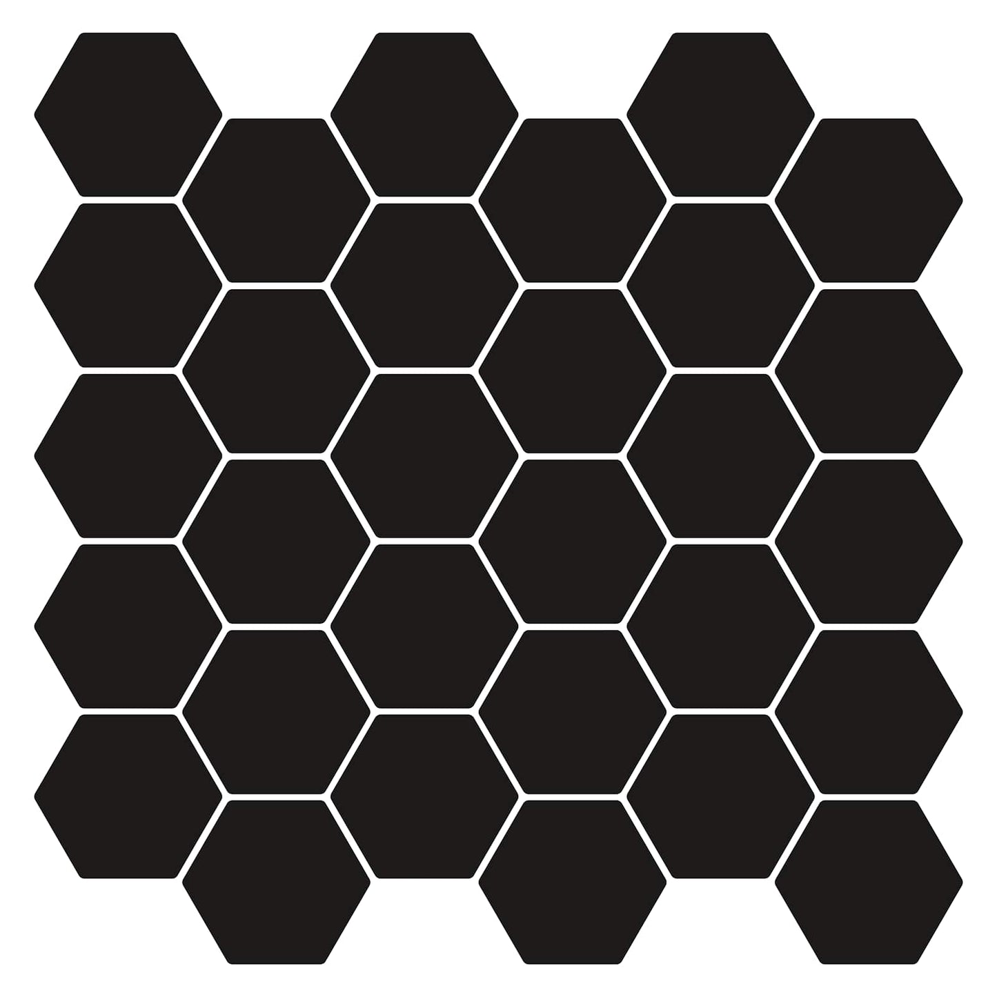 Sechseckige Fliese 10 Stk. Schwarz 30 x 30 cm