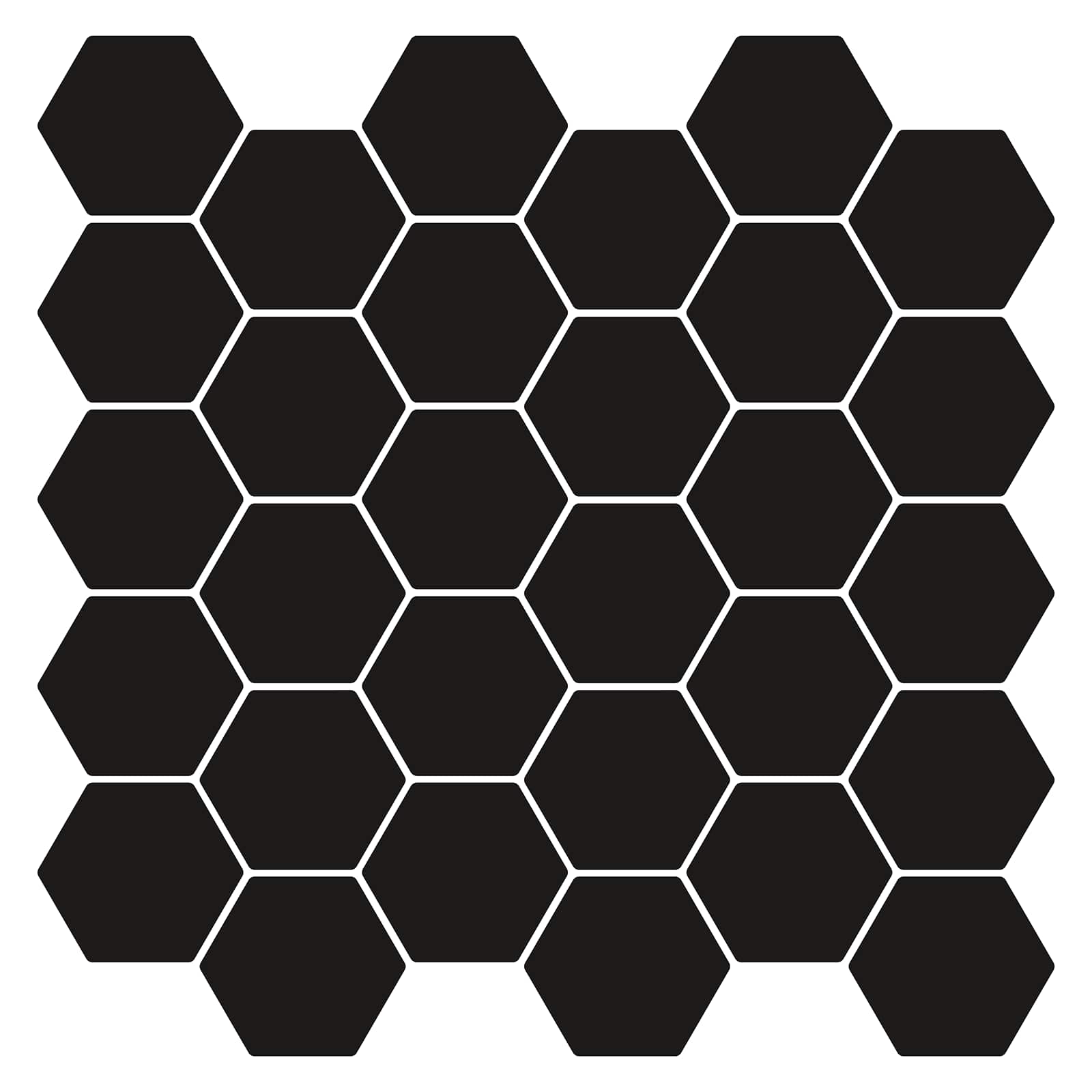 Sechseckige Fliese 10 Stk. Schwarz 30 x 30 cm