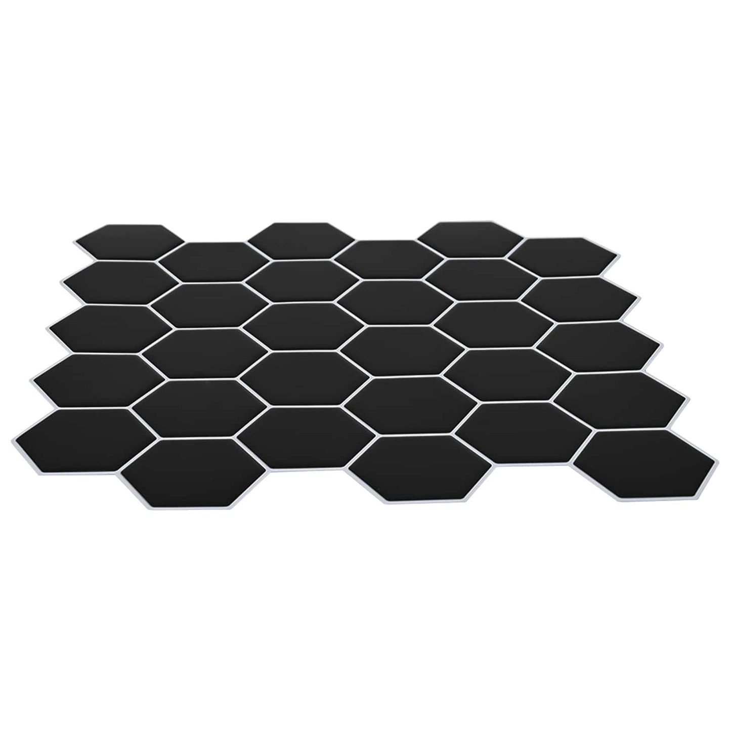 Sechseckige Fliese 20 Stk. Schwarz 30 x 30 cm