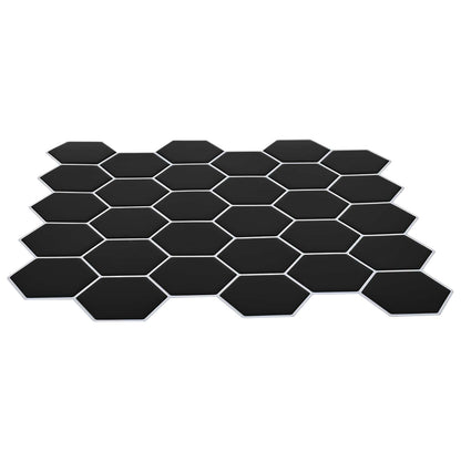 Sechseckige Fliese 20 Stk. Schwarz 30 x 30 cm