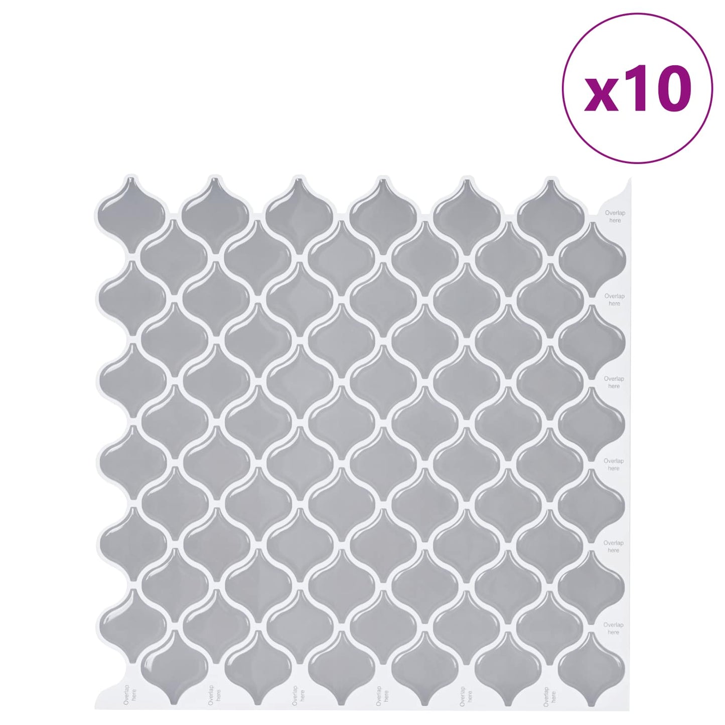 Lanturn Fliese 10 Stk. Grau 27 x 27 cm Polyurethan und PET