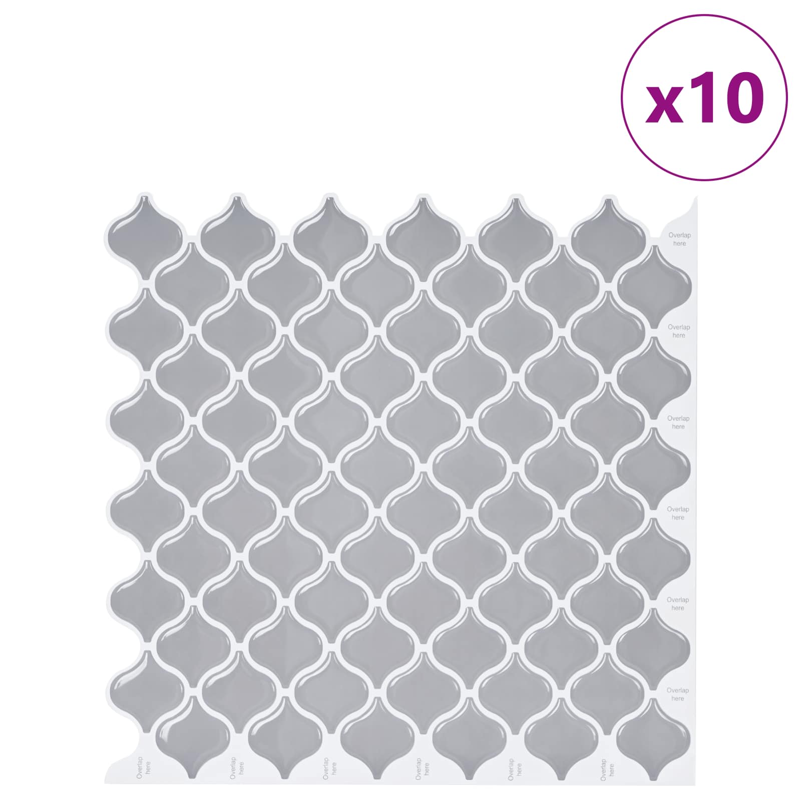 Lanturn Fliese 10 Stk. Grau 27 x 27 cm Polyurethan und PET