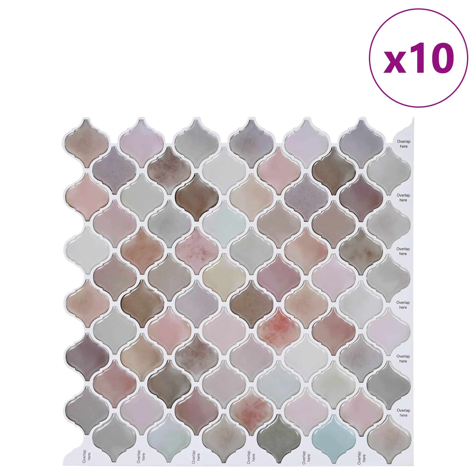 Lanturn Fliese 10 Stk. Beige 27 x 27 cm Polyurethan und PET
