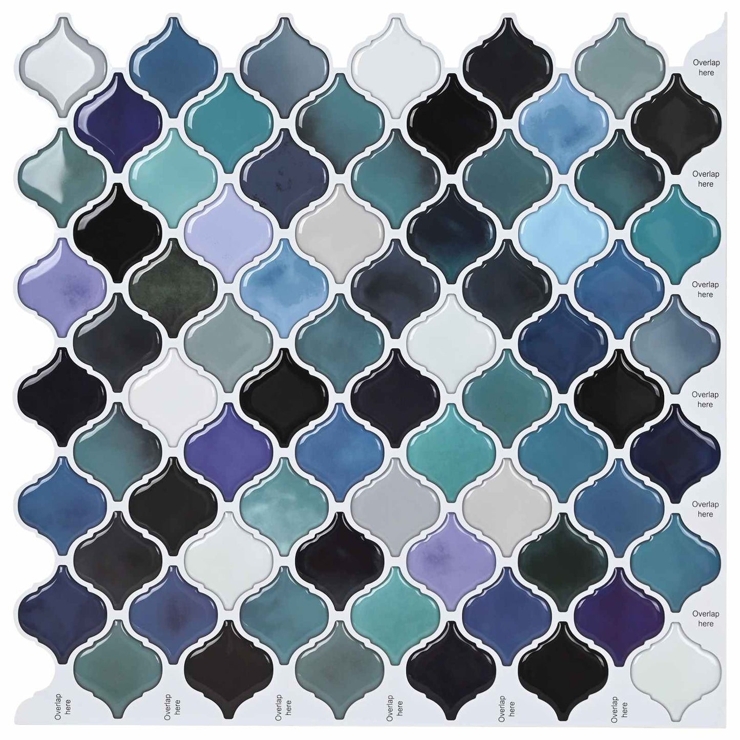 Lanturn Fliese 20 Stk. Blaugrün 27 x 27 cm Polyurethan und PET