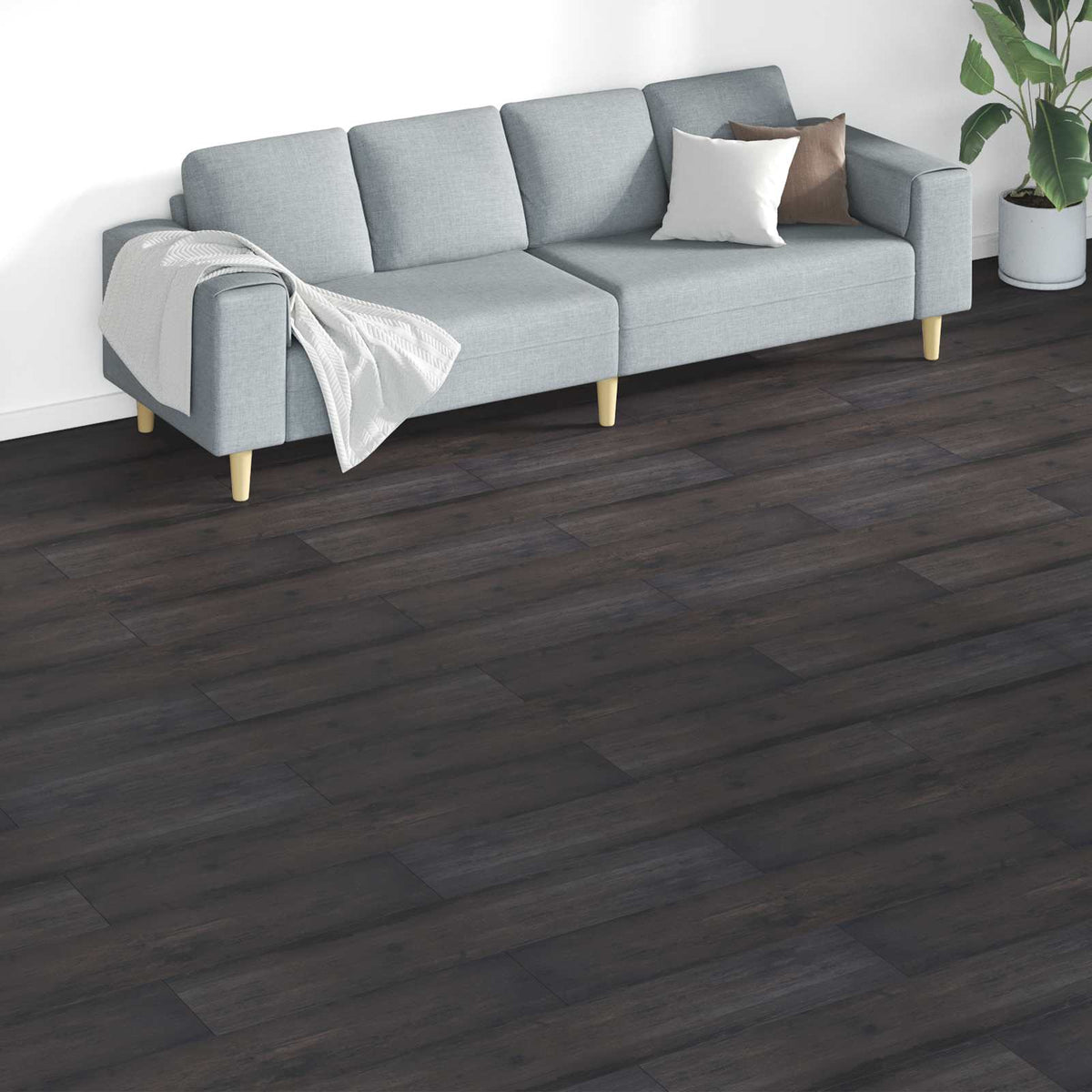 Bodenplanken Dunkelgraue Eiche 5,26 m² 18 stk. PVC