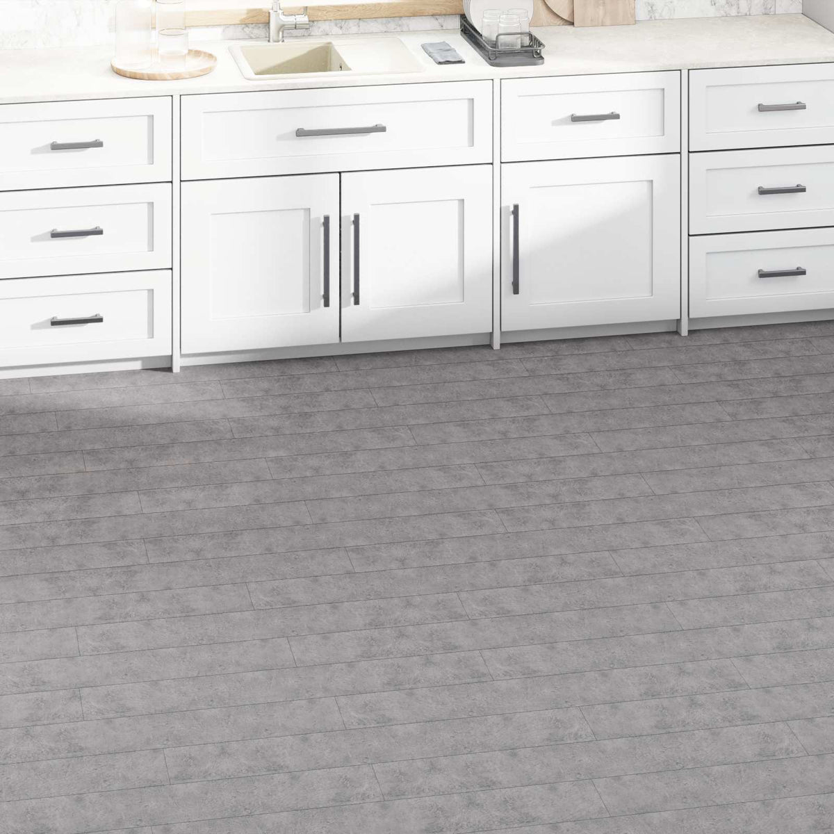 Bodenplanken Zementbraun 5,02 m² 36 Stk. PVC