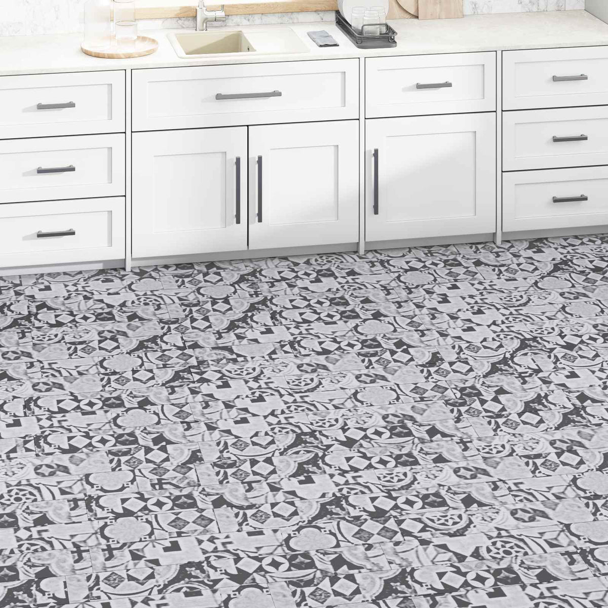 Bodenplanken Graues Muster 5,02 m² 36 Stk. PVC