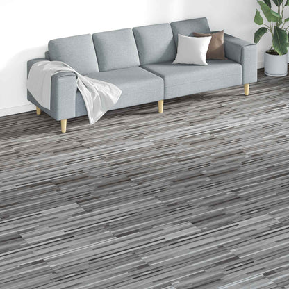 Bodenplanken Gestreiftes Grau 5,26 m² 18 stk. PVC