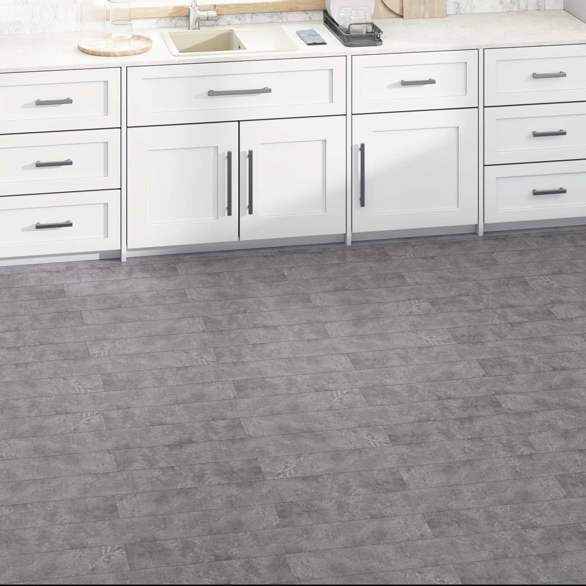 Bodenplanken Betongrau 5,02 m² 36 Stk. PVC
