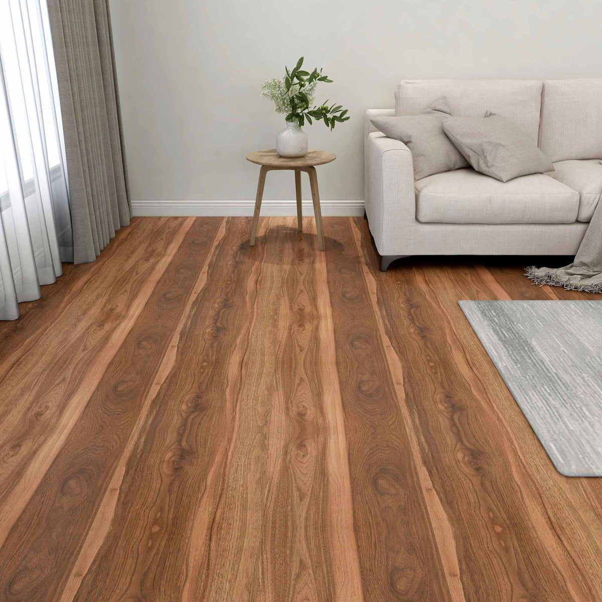 Bodenplanken Dunkles Holz 5,11 m² 55 Stk. PVC