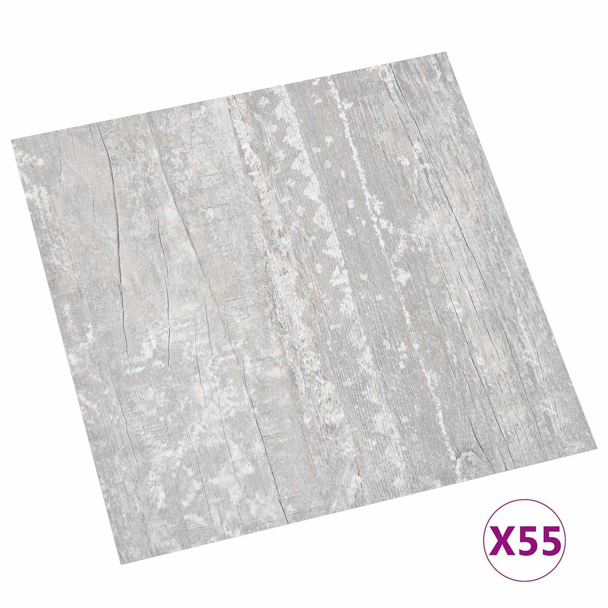 Bodenplanken Hellgrau und Weiß 5,11 m² 55 Stk. PVC