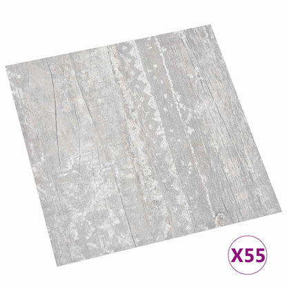 Bodenplanken Hellgrau und Weiß 5,11 m² 55 Stk. PVC