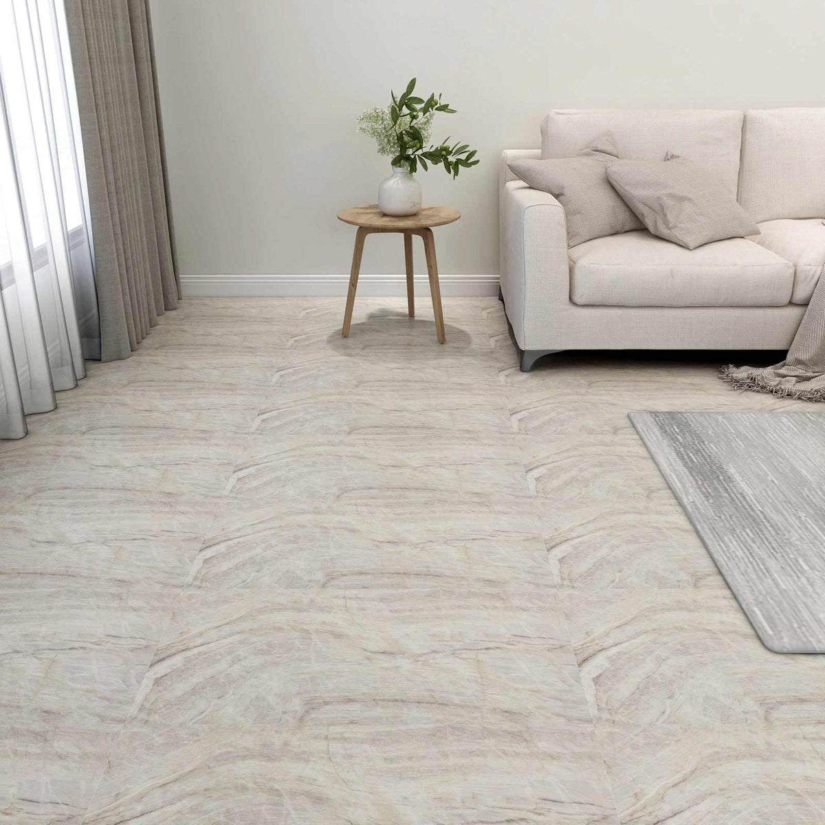 Bodenplanken Braun und Beige 5,11 m² 55 Stk. PVC