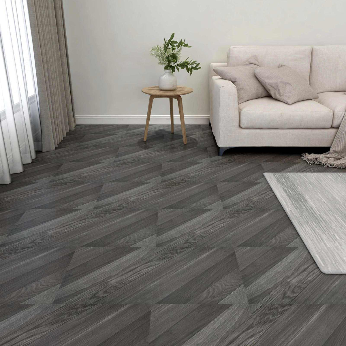 Bodenplanken Grau 5,11 m² 55 Stk. PVC