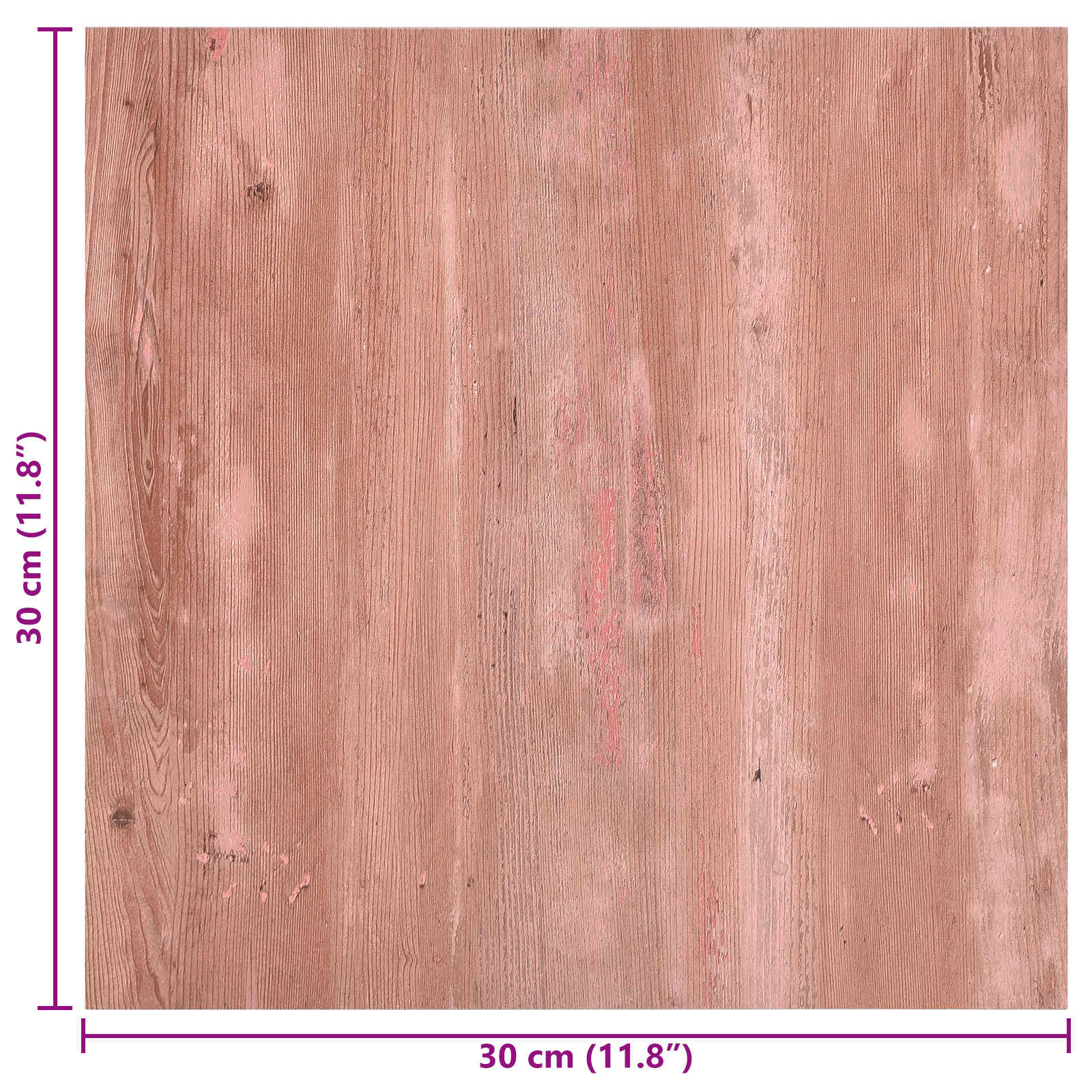 Selbstklebende Bodenplanken Rot 30,5 x 30,5 cm 20 Stk. PVC