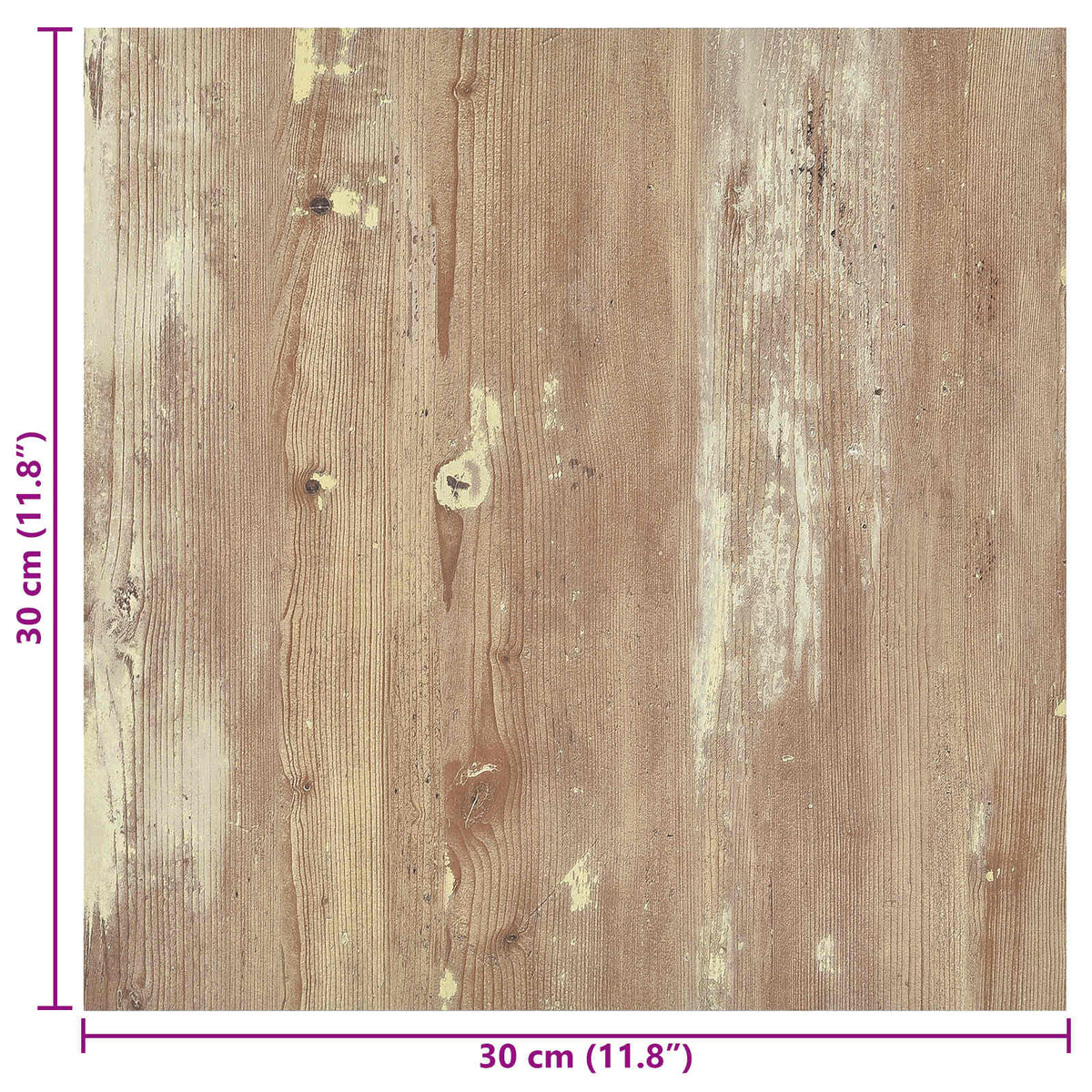 Selbstklebende Bodenplanken Braun und Weiß 30,5 x 30,5 cm