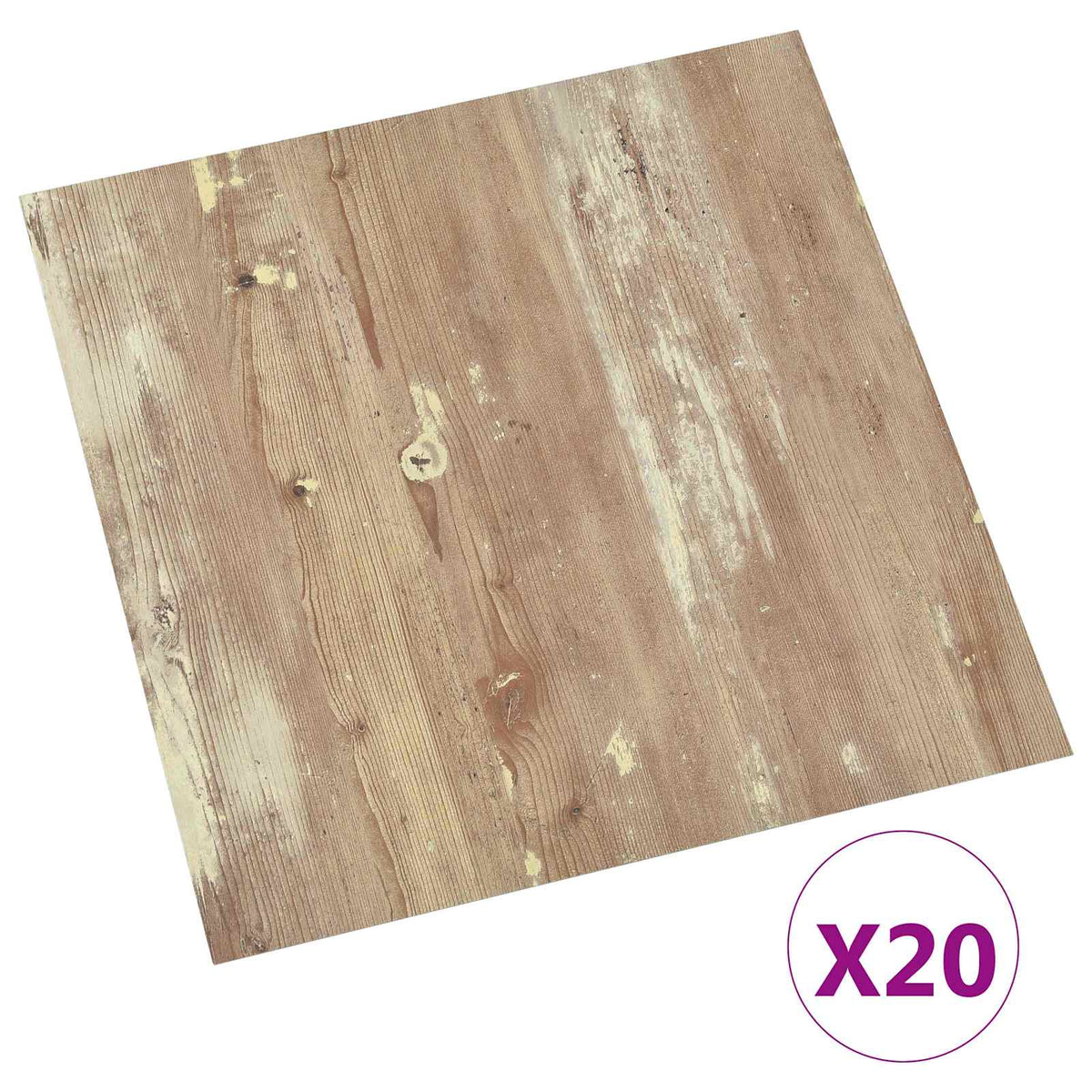 Selbstklebende Bodenplanken Braun und Weiß 30,5 x 30,5 cm