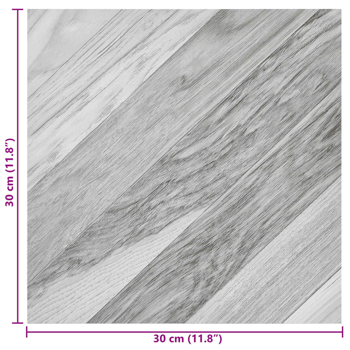 Selbstklebende Bodenplanken Grau gestreift 30,5 x 30,5 cm