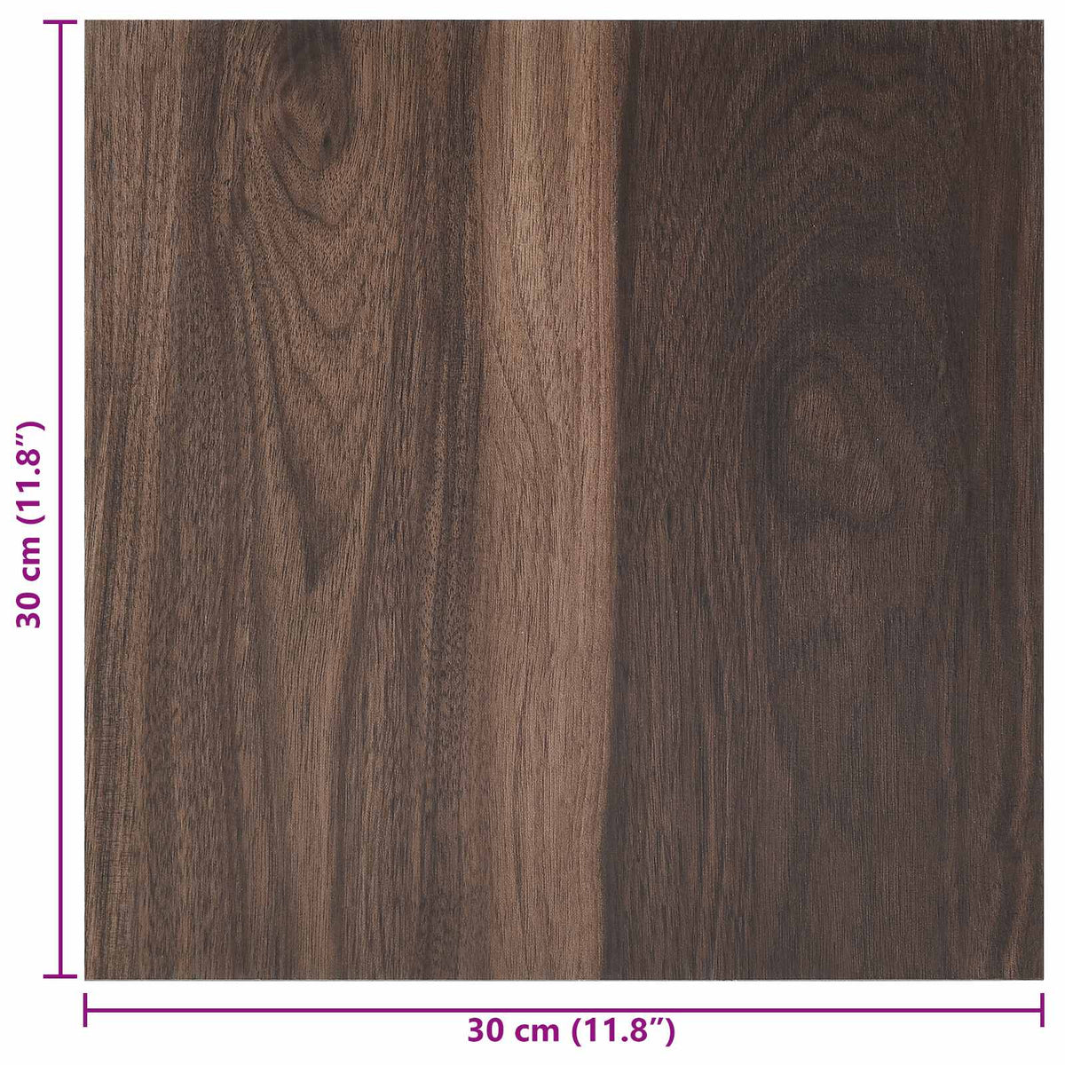 Selbstklebende Bodenplanken Dunkelbraun 30,5 x 30,5 cm 20 Stk.