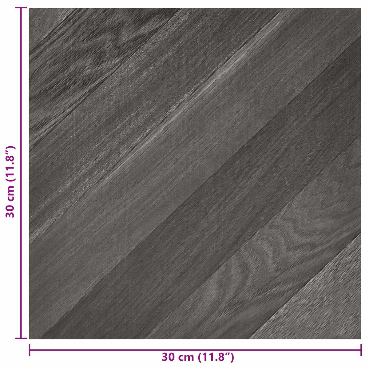 Selbstklebende Bodenplanken Gestreift Grau 30,5 x 30,5 cm