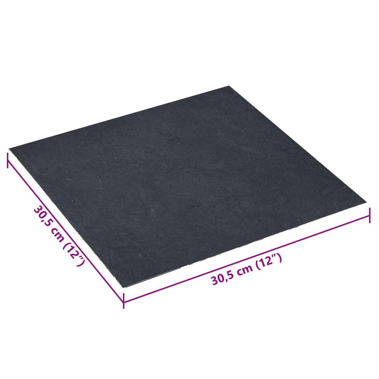 Selbstklebende Bodenplanken Schwarz Marmor 30,5 x 30,5 cm