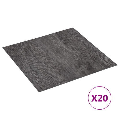 Selbstklebende Bodenplanken Dunkelbraun und Schwarz