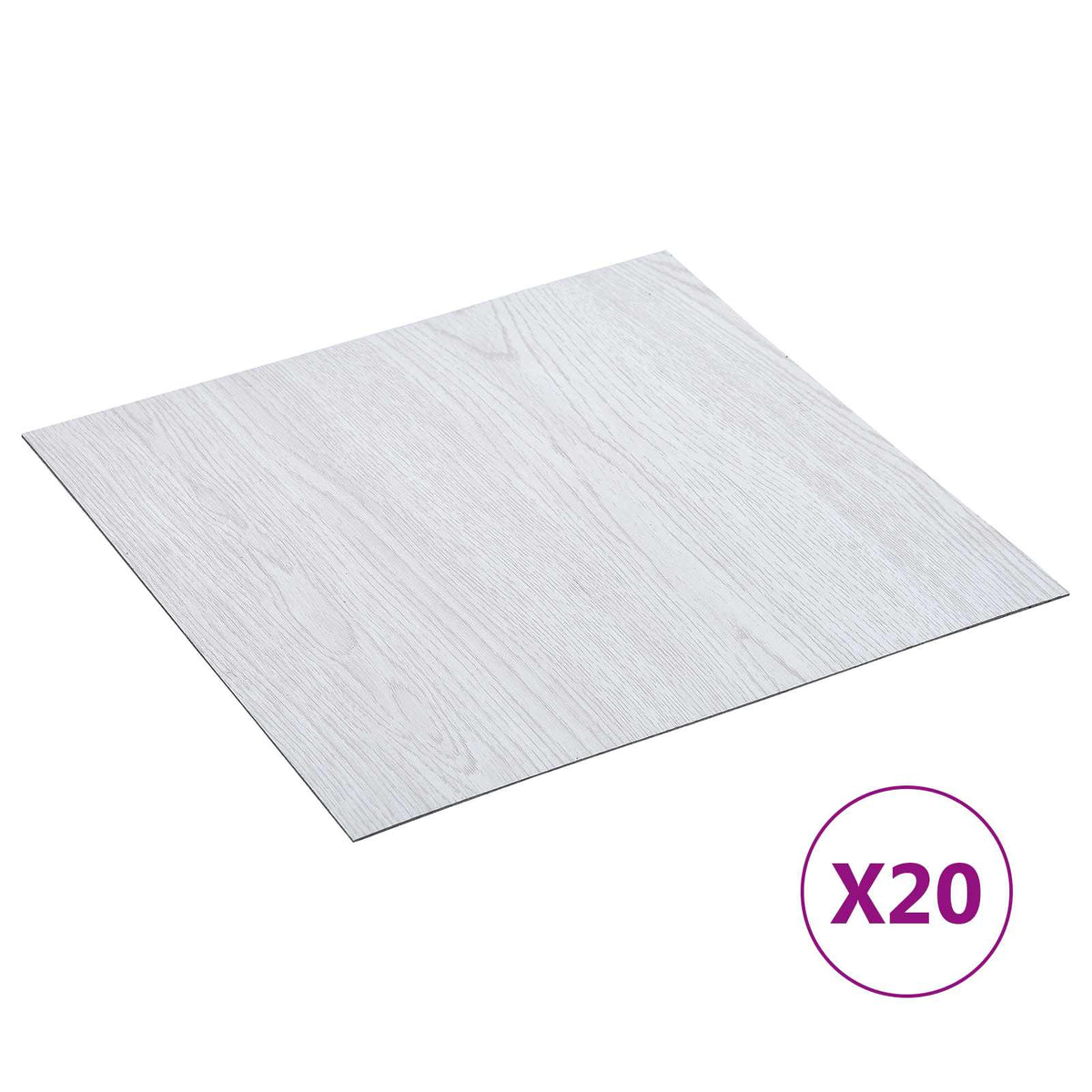 Selbstklebende Bodenplanken Weiß 30,5 x 30,5 cm 20 Stk. PVC