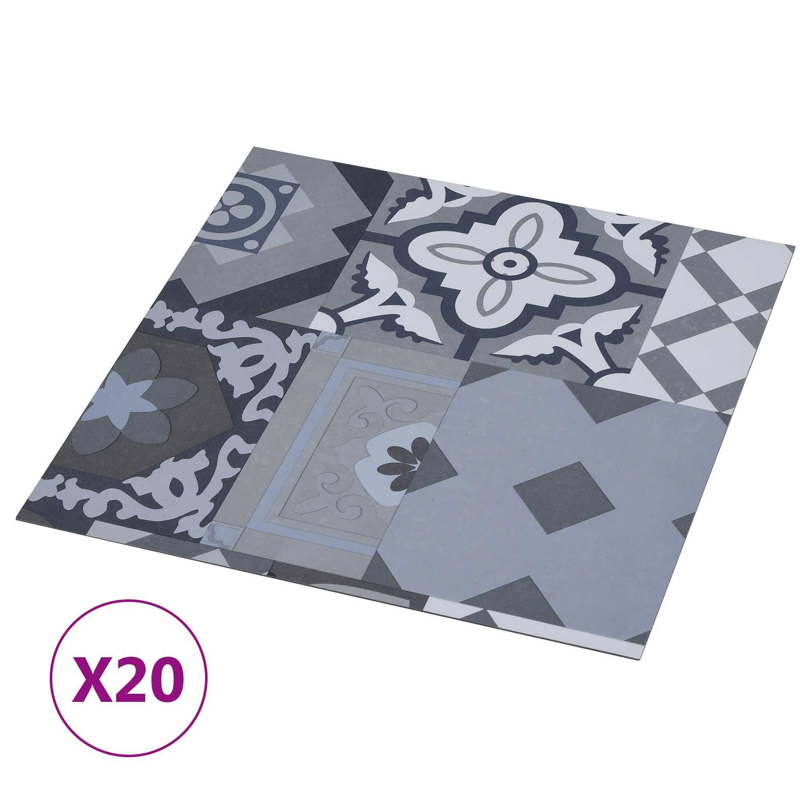 Selbstklebende Bodenplanken Buntes Muster 30,5 x 30,5 cm