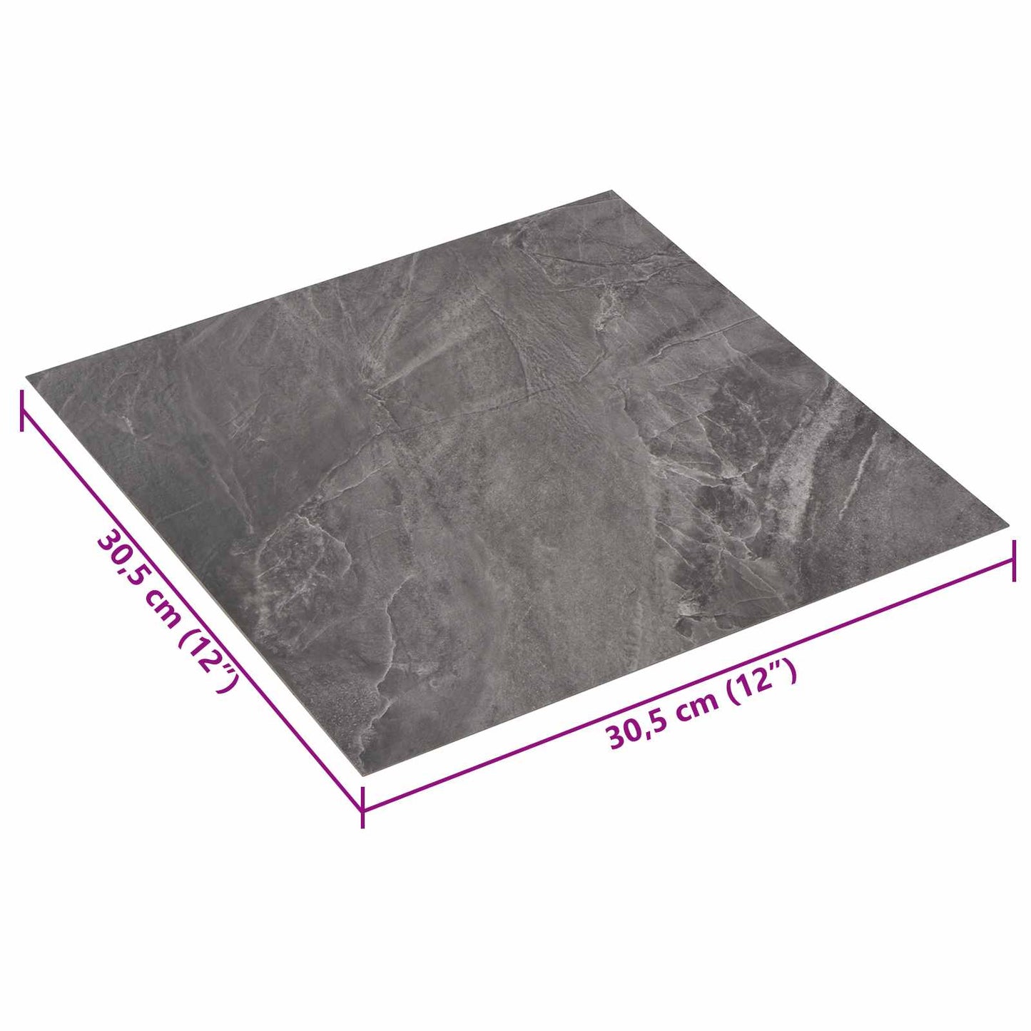 Selbstklebende Bodenplanken Schwarz 30,5 x 30,5 cm 20 Stk. PVC