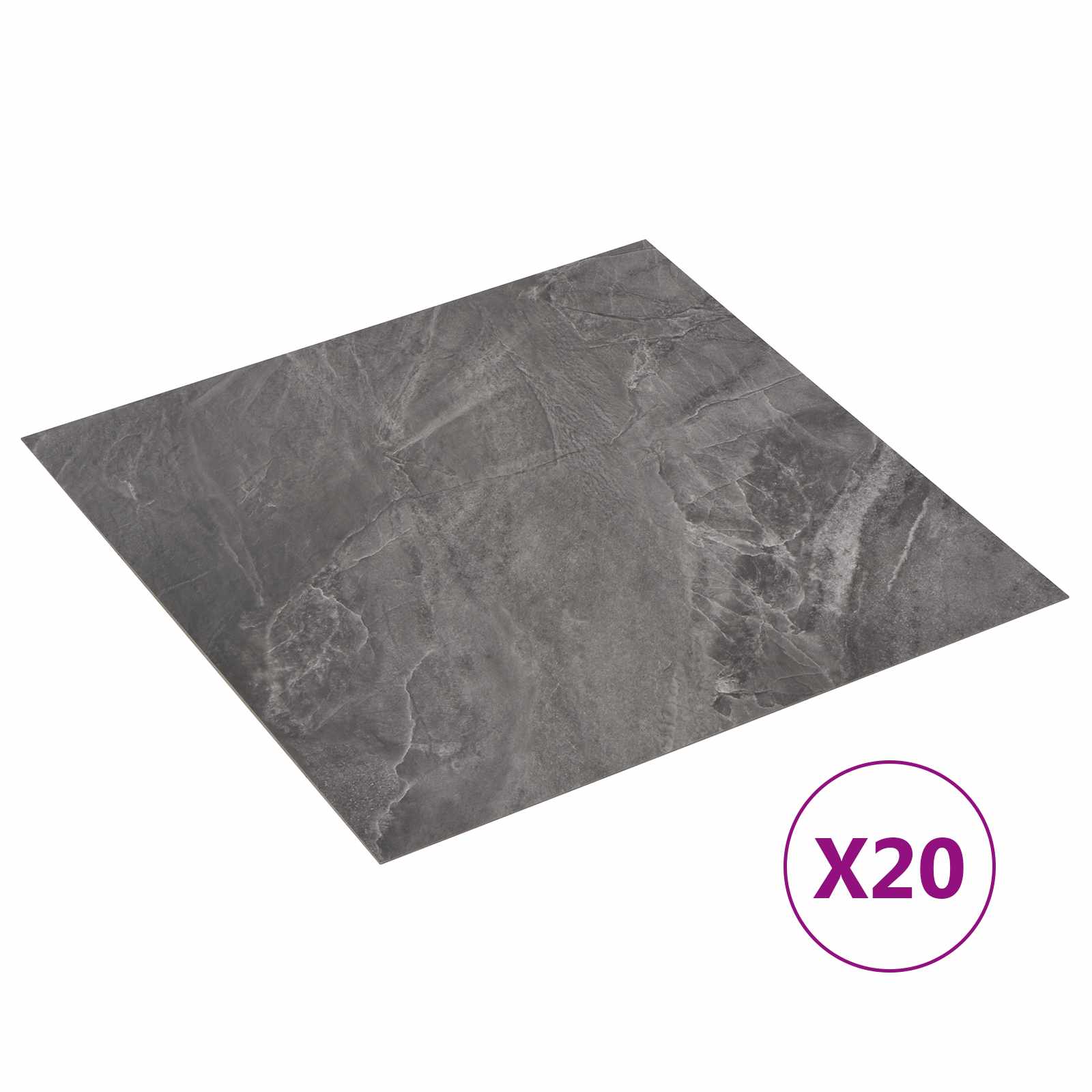 Selbstklebende Bodenplanken Schwarz 30,5 x 30,5 cm 20 Stk. PVC