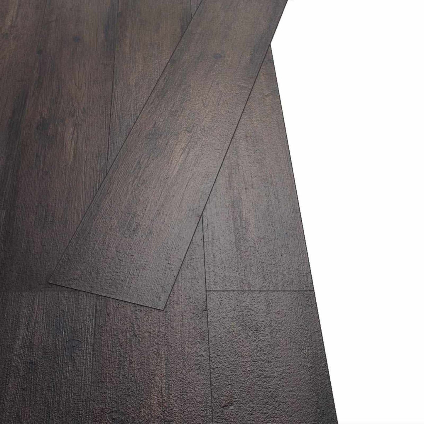 Selbstklebende PVC-Bodenplanken Dunkelbraun 30,5 x 61 cm