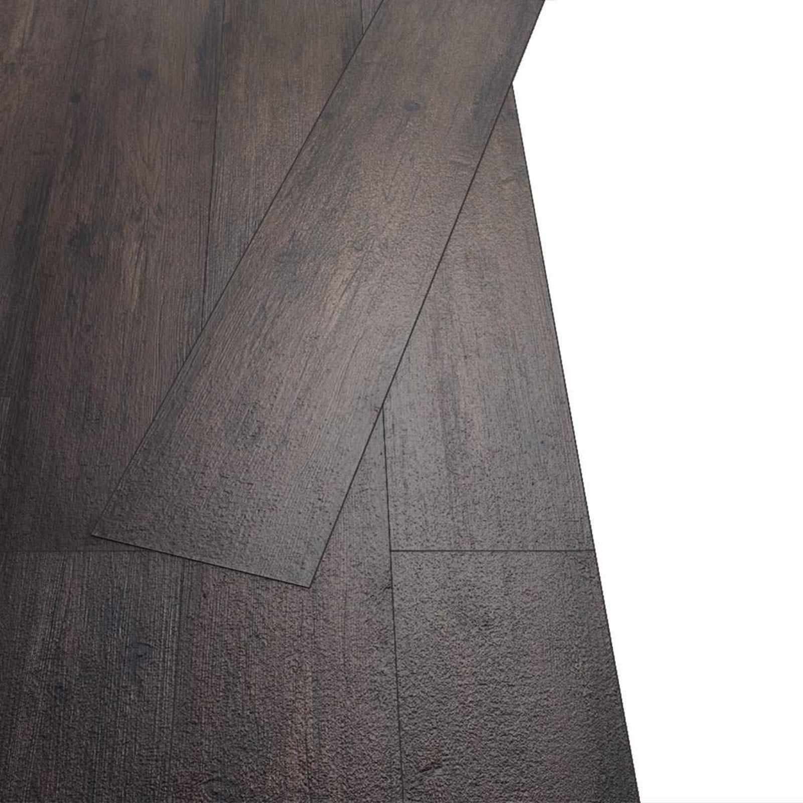 Selbstklebende PVC-Bodenplanken Dunkelbraun 30,5 x 61 cm