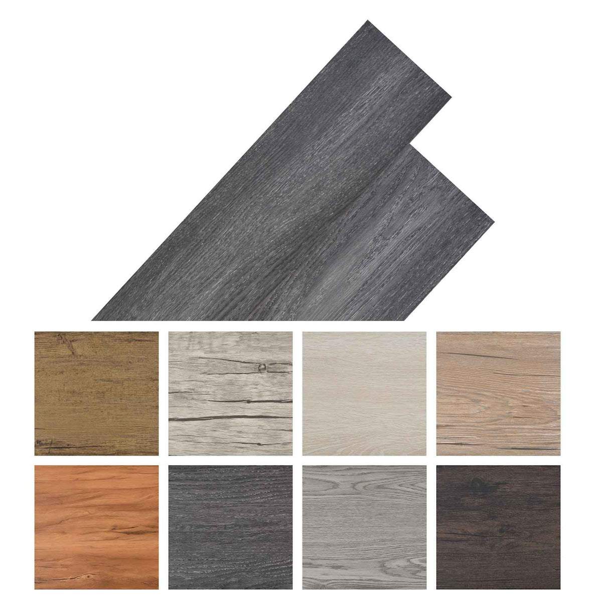 Bodenplanken Schwarz und Weiß 2,51 m² 18 Stk. PVC