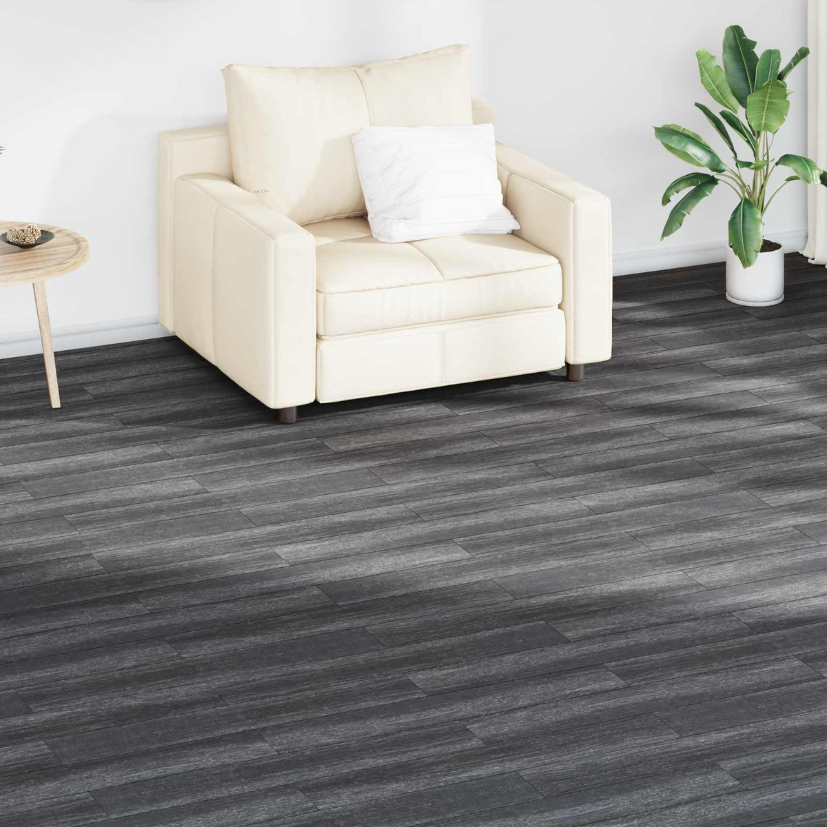 Bodenplanken Schwarz und Weiß 2,51 m² 18 Stk. PVC