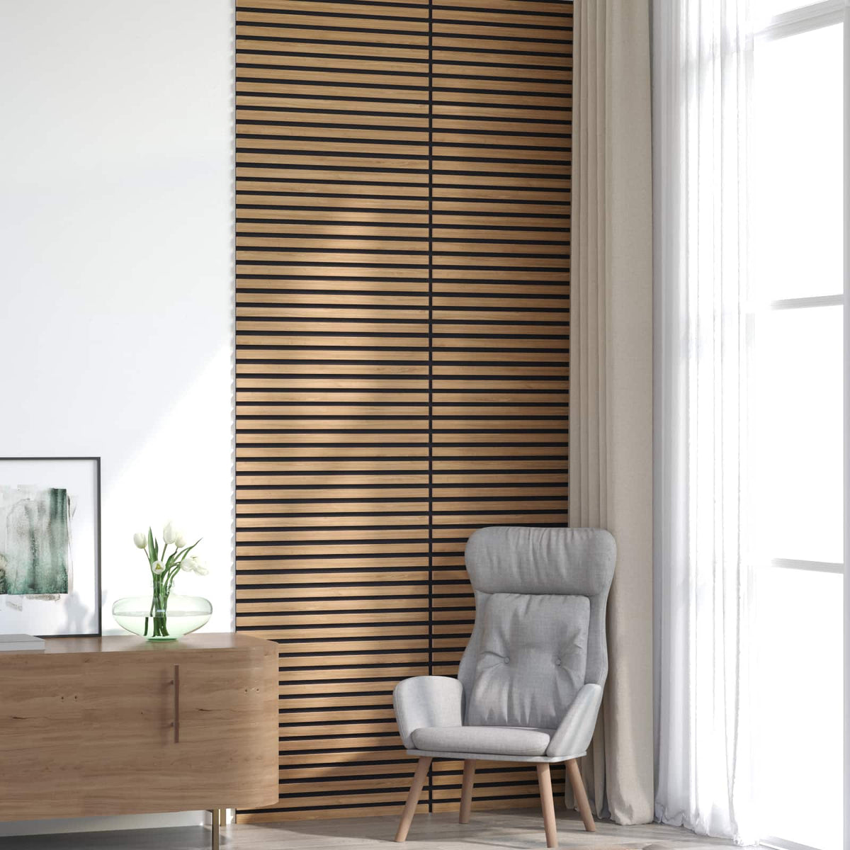 Wandpaneele 8 stk. 60,5 x 60 cm Natur