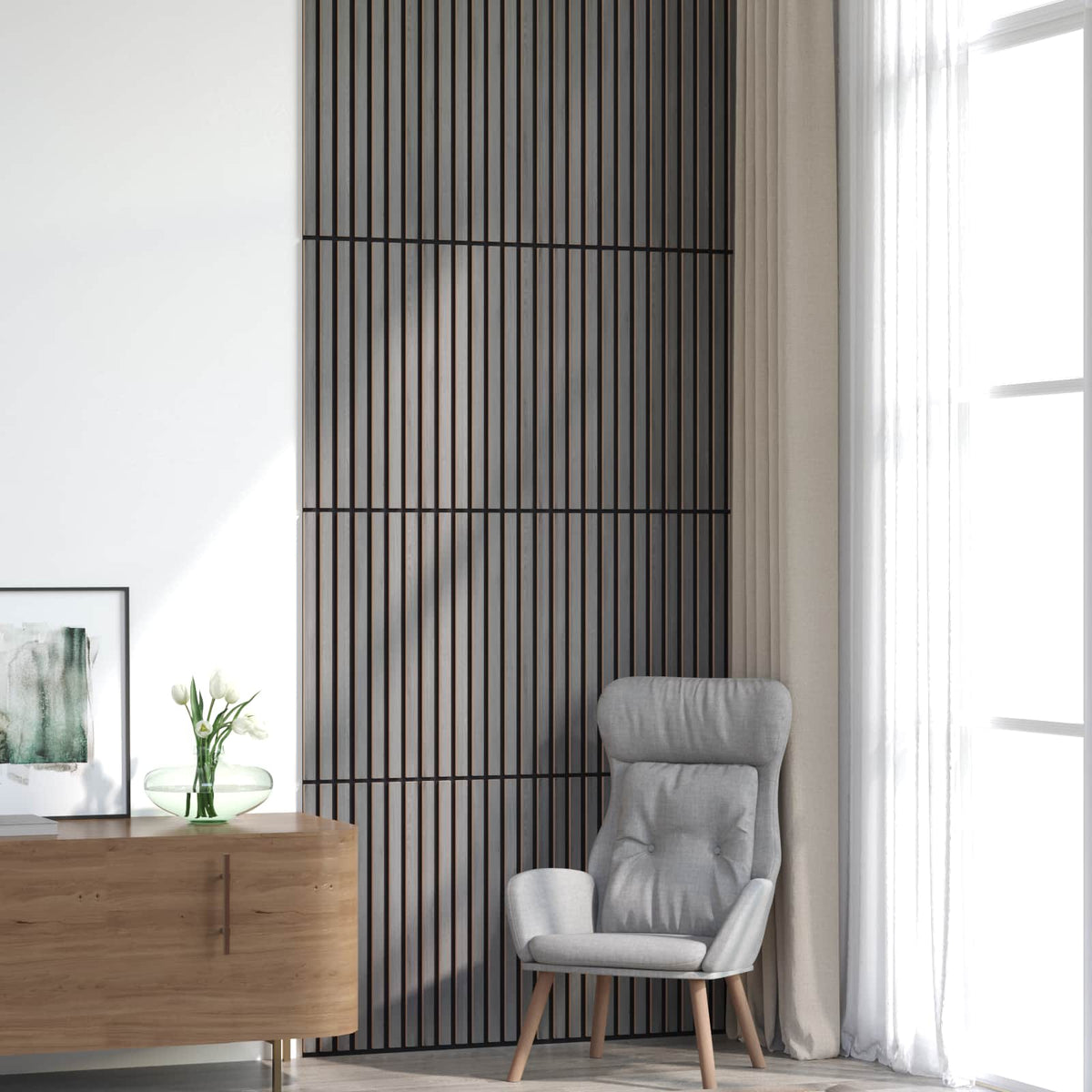Wandpaneele 8 stk. 60,5 x 60 cm Grau